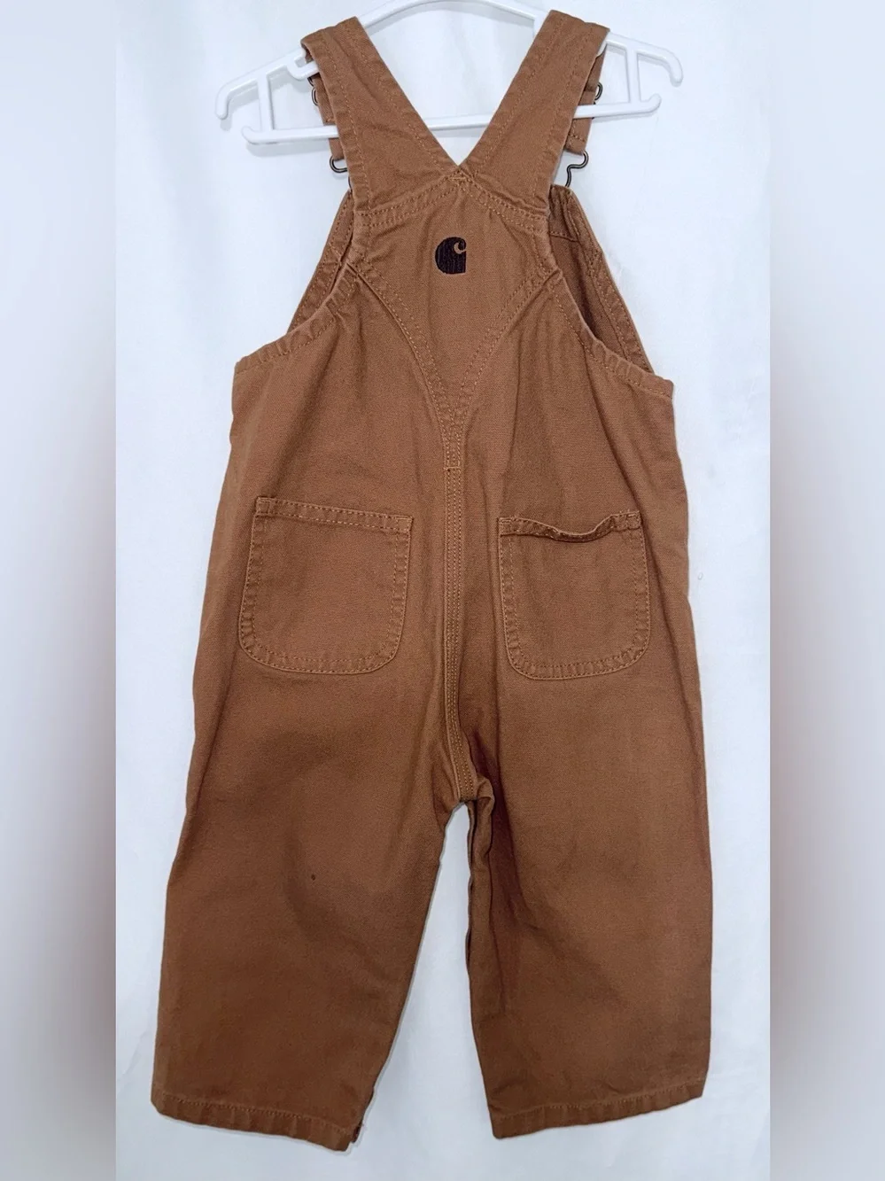 Carhartt Kids Tan/Brown Canvas Overalls